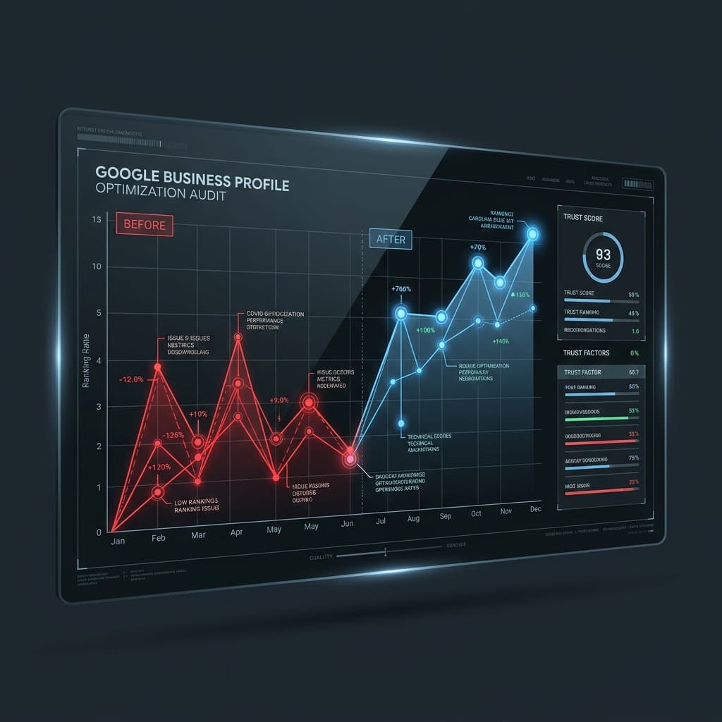 Visual diagnostic of Google Business Profile optimization results