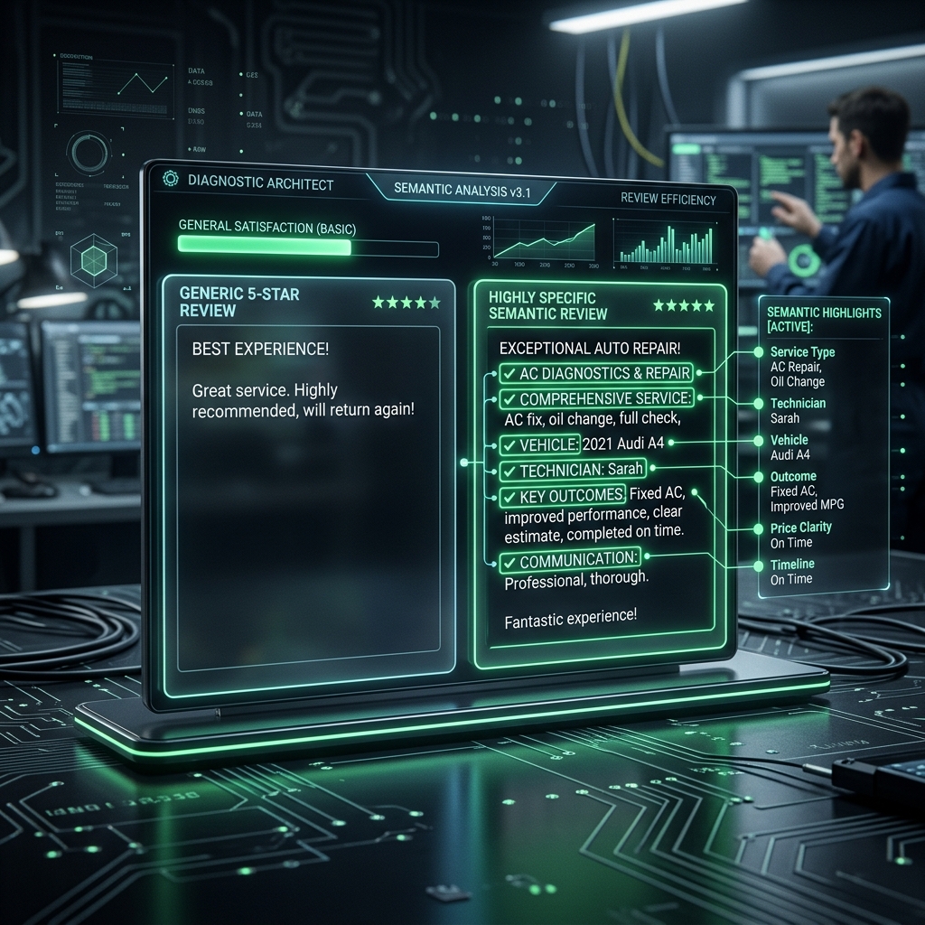 Comparison between generic and highly specific Google reviews